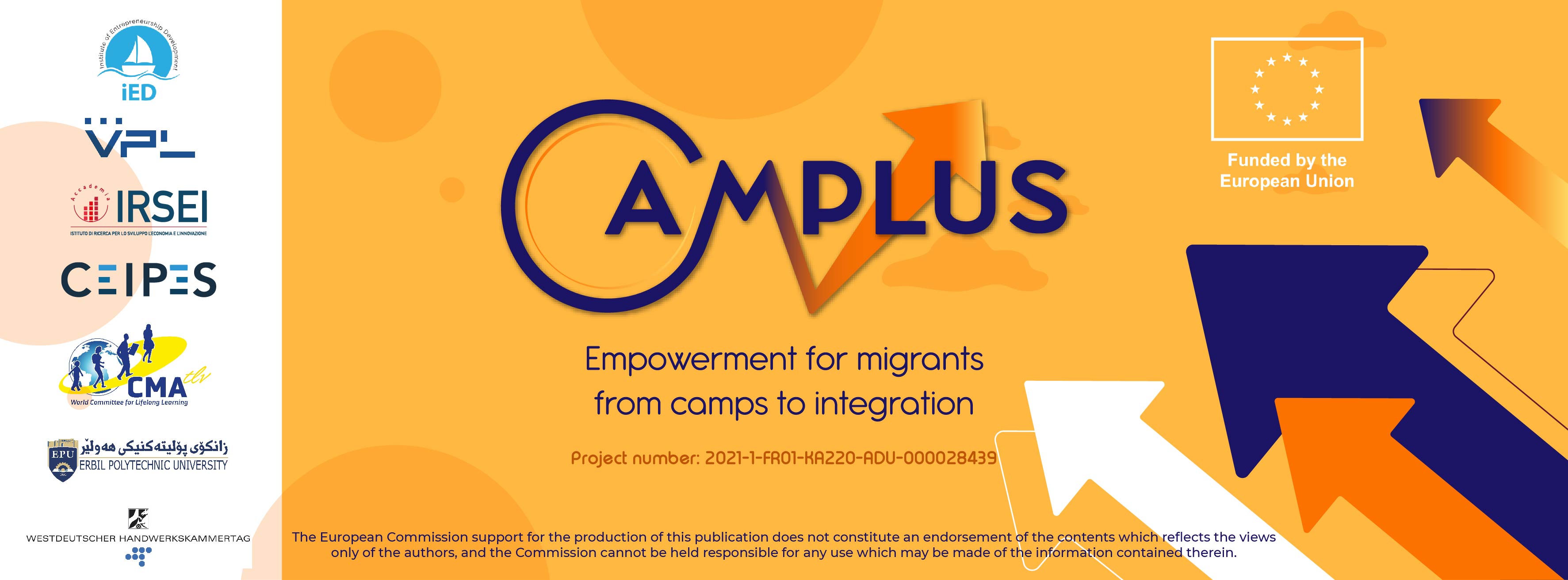 A banner for the CAMPLUS course. It contains the CAMPLUS logo as well as the logos of the project partners.